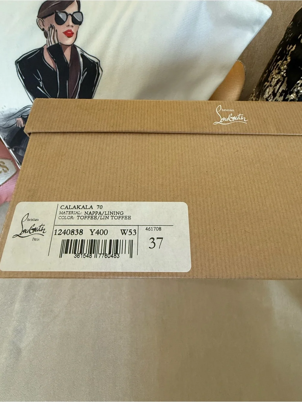 Christian Louboutin Calakala Tan Leather Espadrille Wedge Sandals size 7